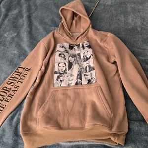 Taylor Swift Hoodie Womens Small Cream The Eras Tour Fleece Lined Pullover B6